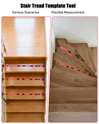 TANYO Stair Tread Template Tool, 8" to 60" Aluminum Stair Tread Jig for Accurately Measuring Angle, Length & Depth. Precision Stair Gauge Measuring Tool for Stairs, Floor, Cabinets