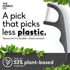 The Humble Co. Dental Floss Picks, Double Thread, Charcoal (200 Count)
