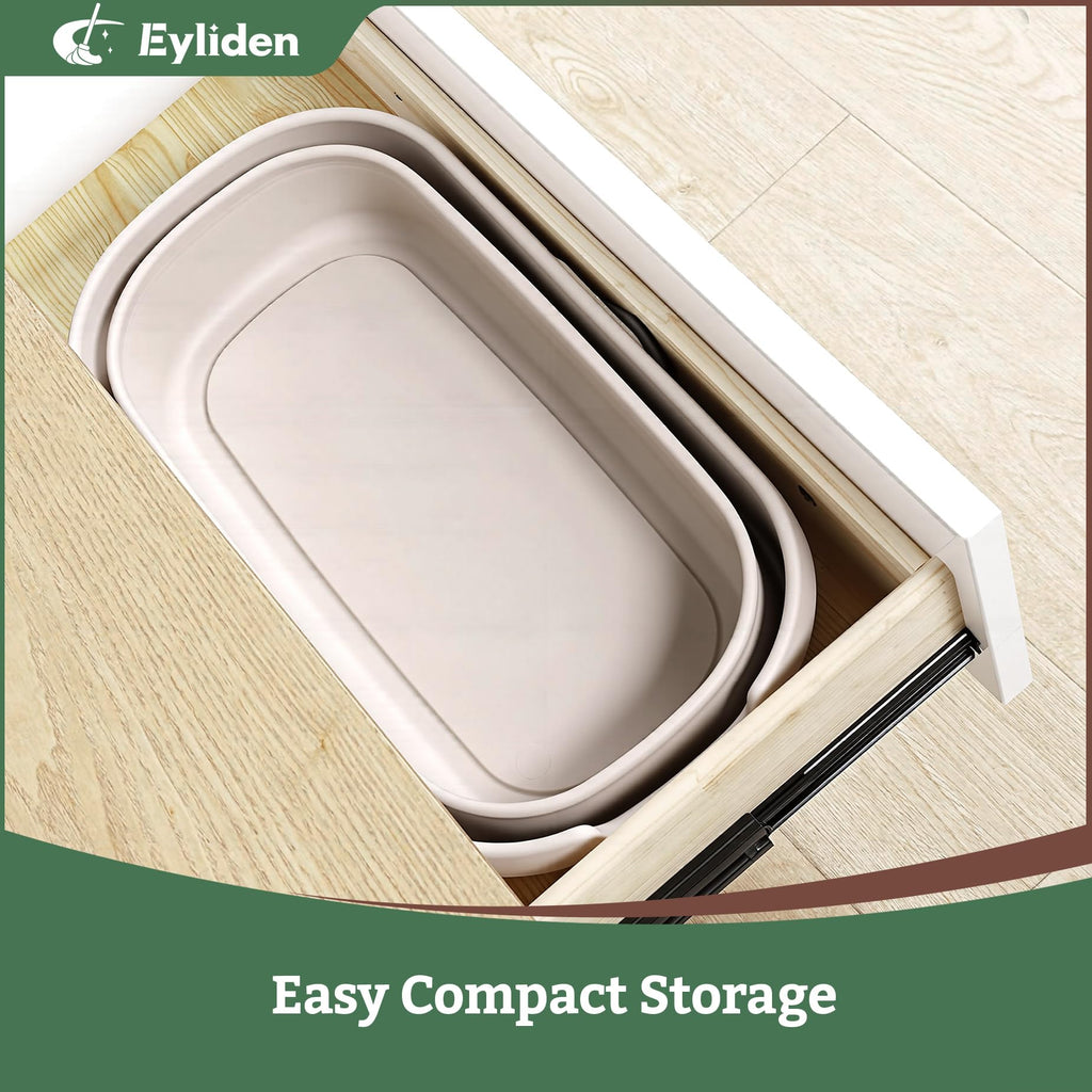 Eyliden Collapsible Bucket, Bucket for Cleaning Mop, 10L(2.6Gallon) Multiuse Foldable Water Pail, Portable Handy Basket for Cleaning Mop, Camping, Tailgating and More