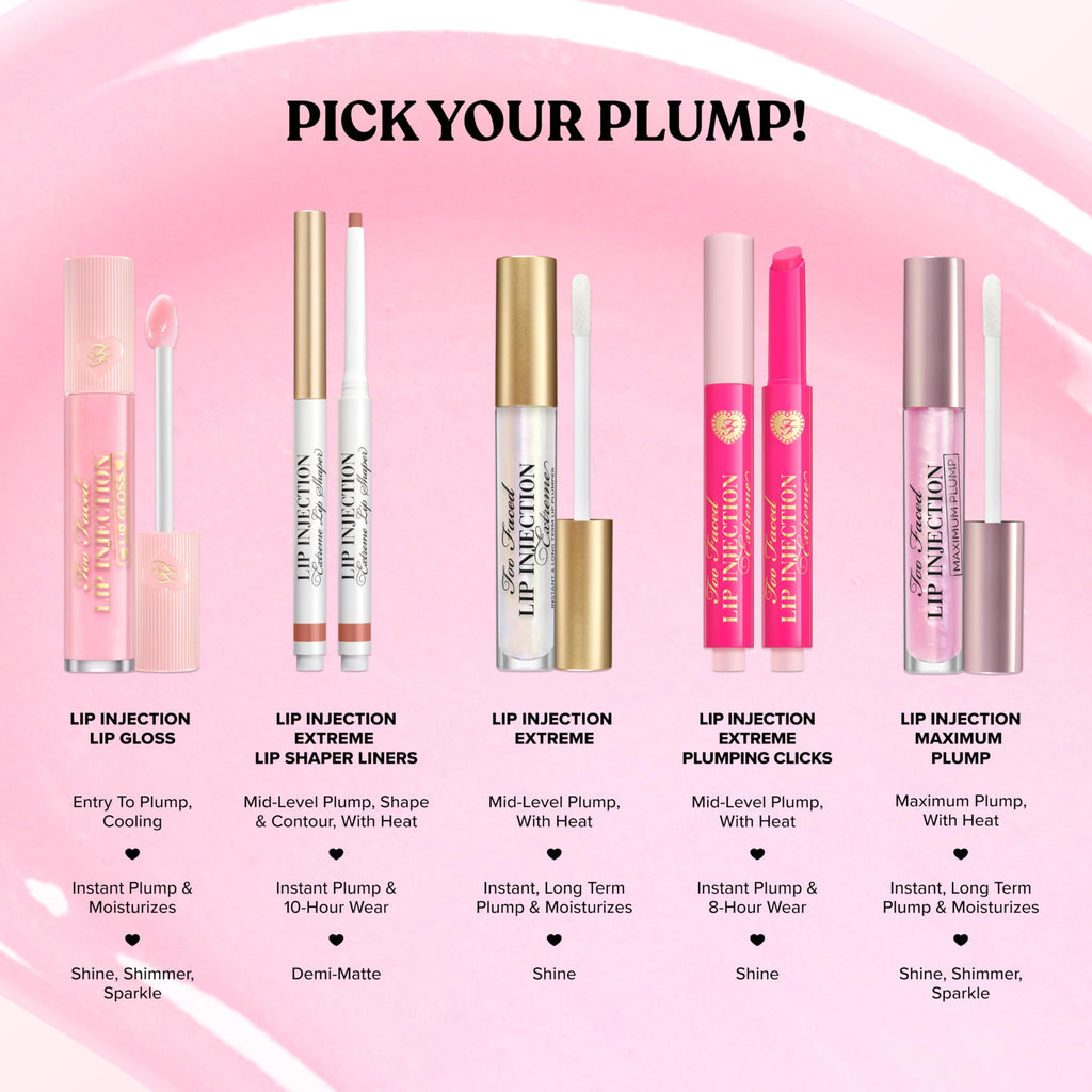 Too Faced Lip Injection Extreme Lip Plumper Gloss | Hydrating, Glossy, & Helps Volume Appear Fuller Over Time, 0.14 Fl Oz, Original