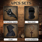 HAOSUN Halloween Plague Doctor Mask Scary Costumes for Adult Men Teen