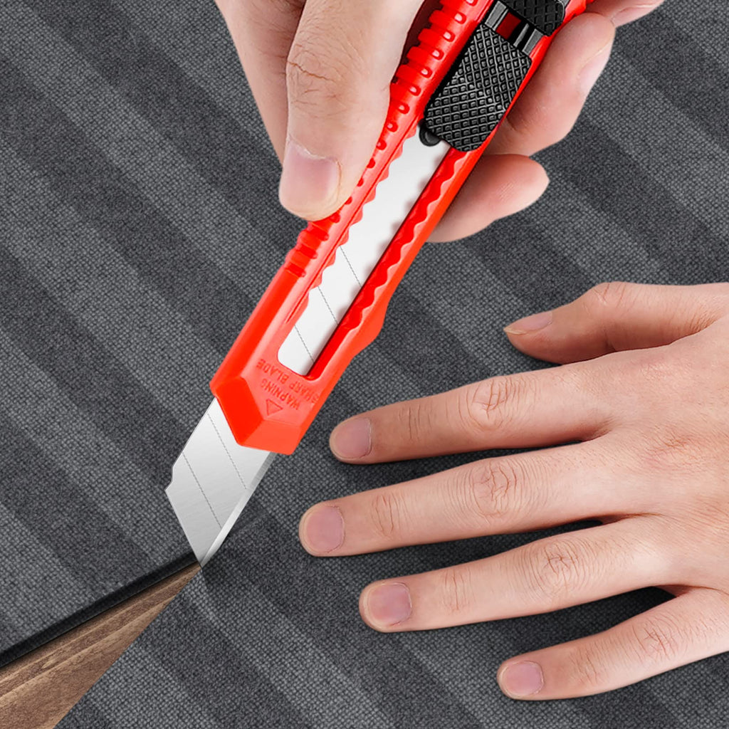 DIYSELF 30 Pack Box Cutter Retractable, 18mm Box Knife, Utility Knife Retractable with Snap Off Blade, Boxes Cutter Knives for Cardboard, Art, Craft
