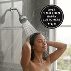 Aqua Elegante High Pressure Shower Head - Best 3 Inch Wall Mount Bathroom Showerhead For Boosting Low Flow With Anti-Clog Nozzles & Adjustable Brass Ball Joint - 1.8 GPM - Polished Chrome