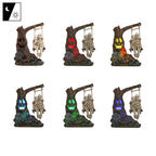 Halloween Skull Statue with Spooky LED Light for Home Indoor Decorations