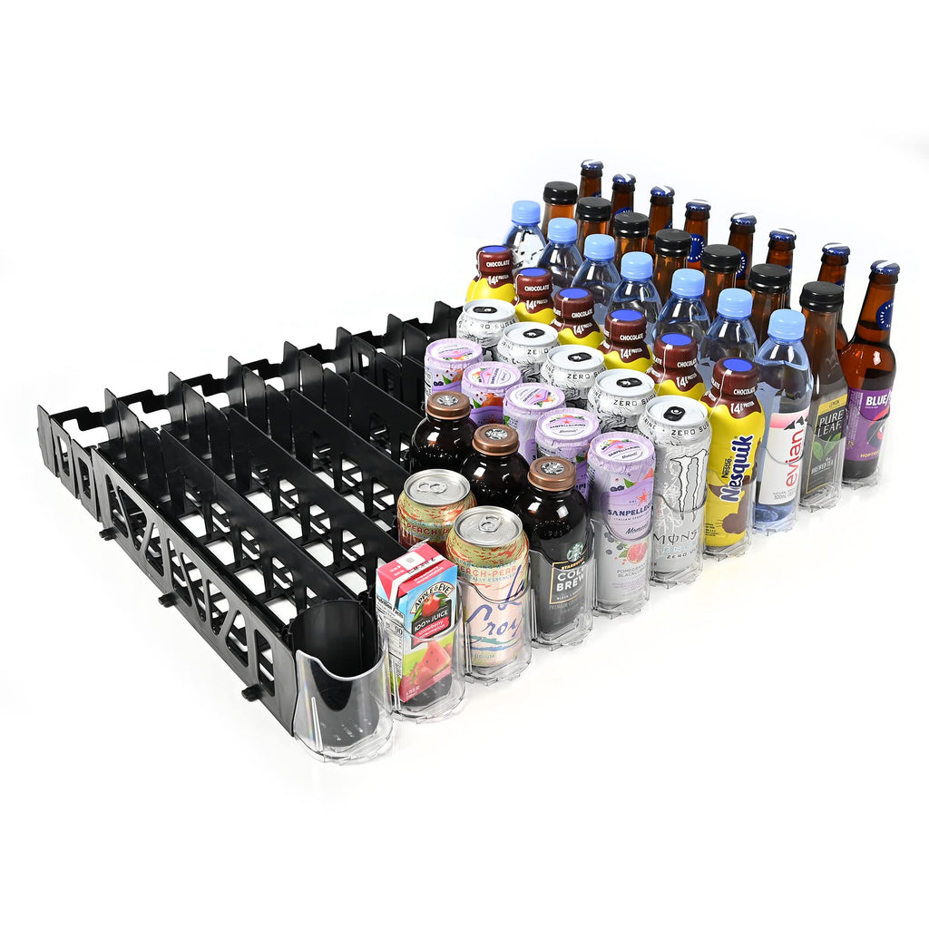 Display Technologies Visi-FAST Spring Push Drink Dispenser, Refrigerator Organizers and Storage for 12/16 oz Beverages, Bottles, and Cans, Drink Dispenser for Fridge, Commercial and Home, (Pack of 1)