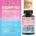 Parrox Collagen Peptides Types I, II, III, V & X, MCG Biotin, Keratin, Hyaluronic Acid, MSM, Zinc, Grape Seed Extract, Quercetin, Vitamin A, Vitamin C, Vitamin E, Magnesium, Folic Acid (90 Capsules)