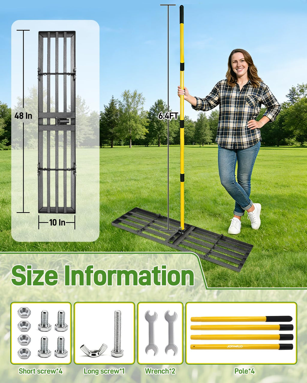 Joyhalo 48in Lawn Leveling Rake