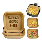 Air Fryer Liners Disposable for Most Small Air Fryer 2-5 Qt, 150 Pcs Square Parchment Paper Mini Air Fryer Liners for 2-5 Qt