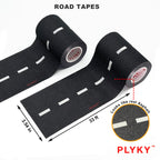 Deluxe Road Tape Play Set - 2x33ft Extended Track with Curves, 30 Traffic Sign Stickers & Durable Drawer Box - Versatile Car Track Tape for Kids, Creative Toy Car Track & Car Track Rug Alternative