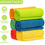 HELOMOR 6 Extra Large Microfiber Cleaning Cloths, 30"x18" Floor Towels for Squeegee Mop, Reusable Multi-Purpose Cleaning Rags for House, Kitchen, Car & Windows, Highly Absorbent, Lint-Free