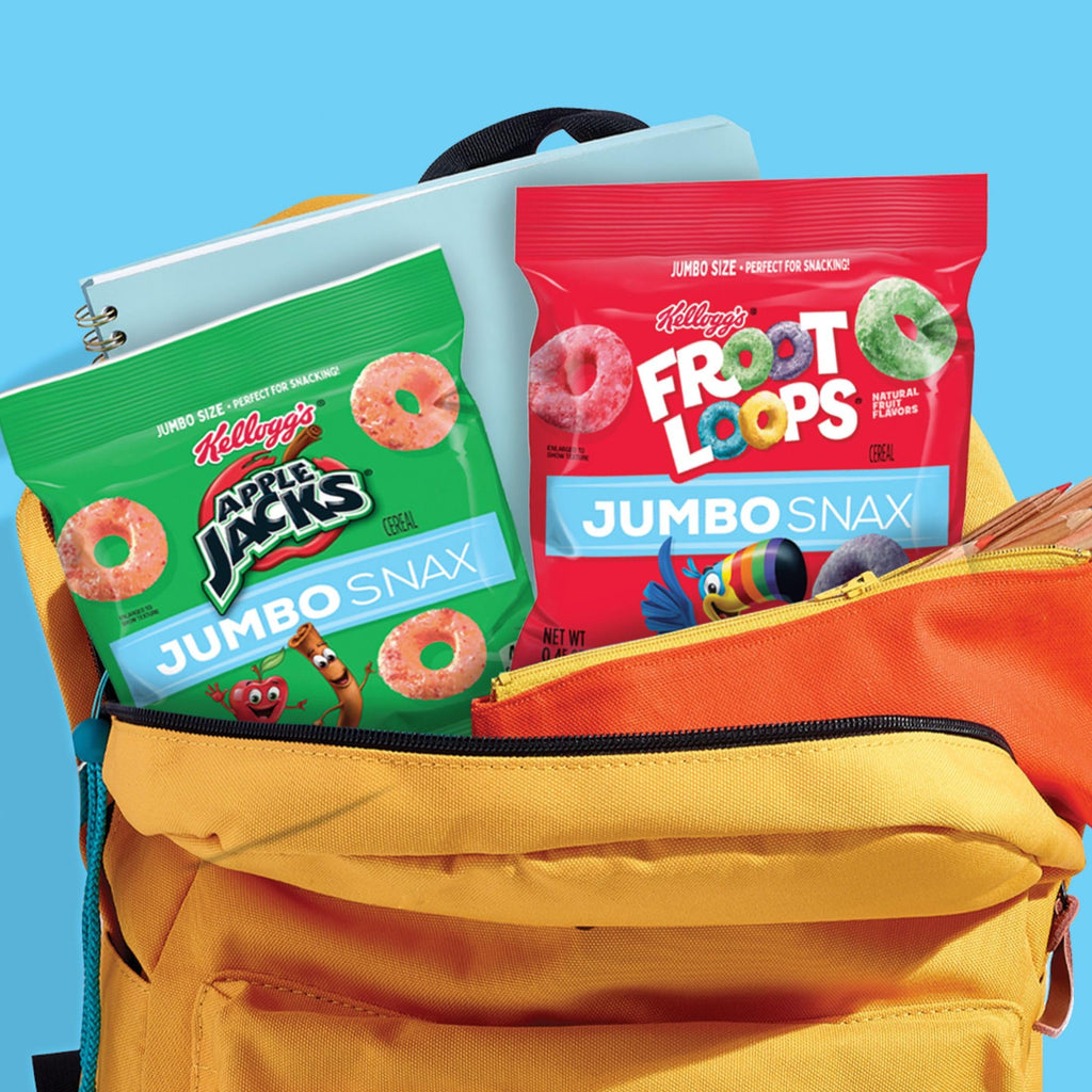 Kellogg's Jumbo Snax Cereal Snacks, Lunch Box Snacks, Variety Pack (36 Pouches)