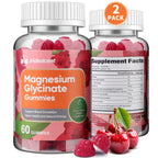 IRIDESICENT Magnesium Glycinate Gummies 400mg, Sugar Free Magnesium Supplement w/Ashwagandha, Zinc, Vegan Magnesium Glycinate Supplement for Adults - 120 Cherry Gummies