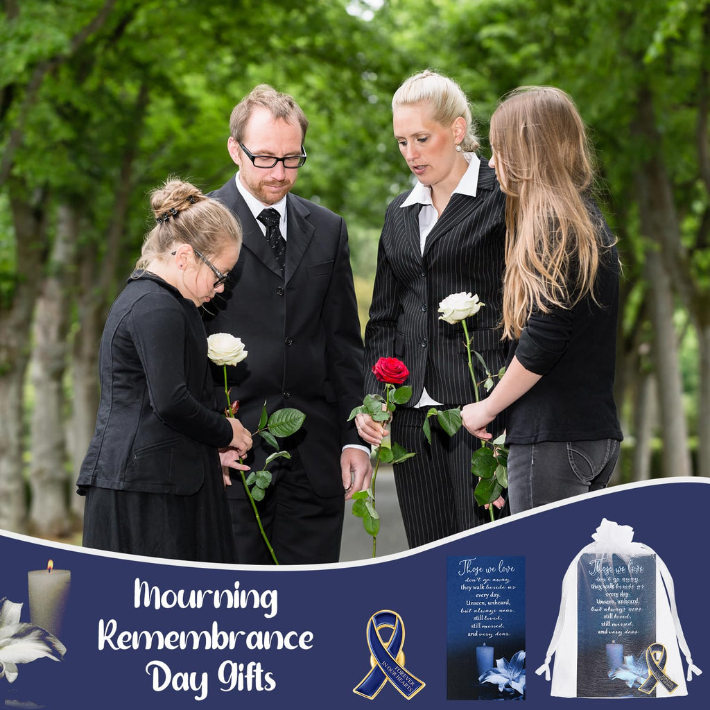 Unittype 60 Set Funeral Ribbon Pins Awareness Lapel Pin,Navy