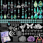 WASTROYAL 420pcs Suncatcher Kit, Crystal Prisms, DIY Garden/Window Hanging