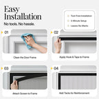AUGO Heavy Duty Magnetic Screen Door – Fiberglass Pet Resistant Mesh, Self Sealing Hands Free Magnetic Closure, Tear Resistant Door Screen Keeps Bugs Out, Patent Pending Keep Open Feature – 38” x 83”