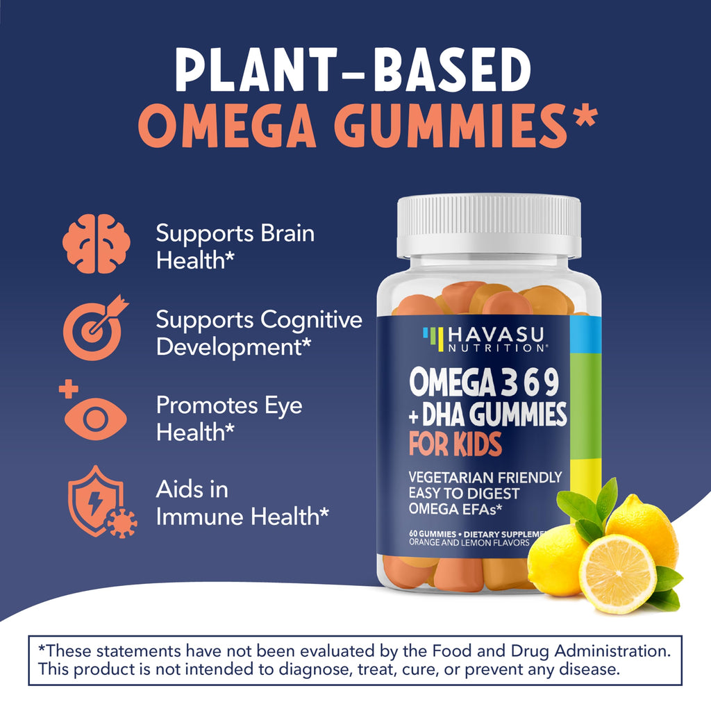 Omega Gummies for Kids, Lemon & Orange, 60ct, Body & Brain Support