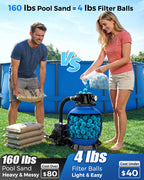 Zeinunk 2026 Upgraded Pool Filter Balls 4lbs with Mesh Bag, Reusable Pool Balls for Swimming Pool Pump Sand Filter Balls Media, Replace 160lbs Filter Sand for Above & In Ground Pool
