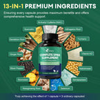 Femmetra Spike Protein Detox Capsules, Nattokinase Supplement 8000FU, Quercetin with Bromelain & Curcumin etc. 13-in-1 Protein Capsules Wellness Formula for Immune Health, Vegan, Non-GMO, 120 Capsules