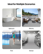 VEVOR Drainage Mat, 3 x 10 ft, PVC Non Slip Commercial Floor Mat, Wet Area Water Drain Splash Matting Hollow Doormat Roll, for Outdoor Indoor Restaurant Swimming Pool Patio Bathroom Washroom, Gray