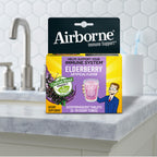Airborne Elderberry + Zinc & Vitamin C Effervescent Tablets, Immune Support Supplement with Powerful Antioxidant Vitamins A C E, 20 Fizzy Drink Tablets, Elderberry Flavor