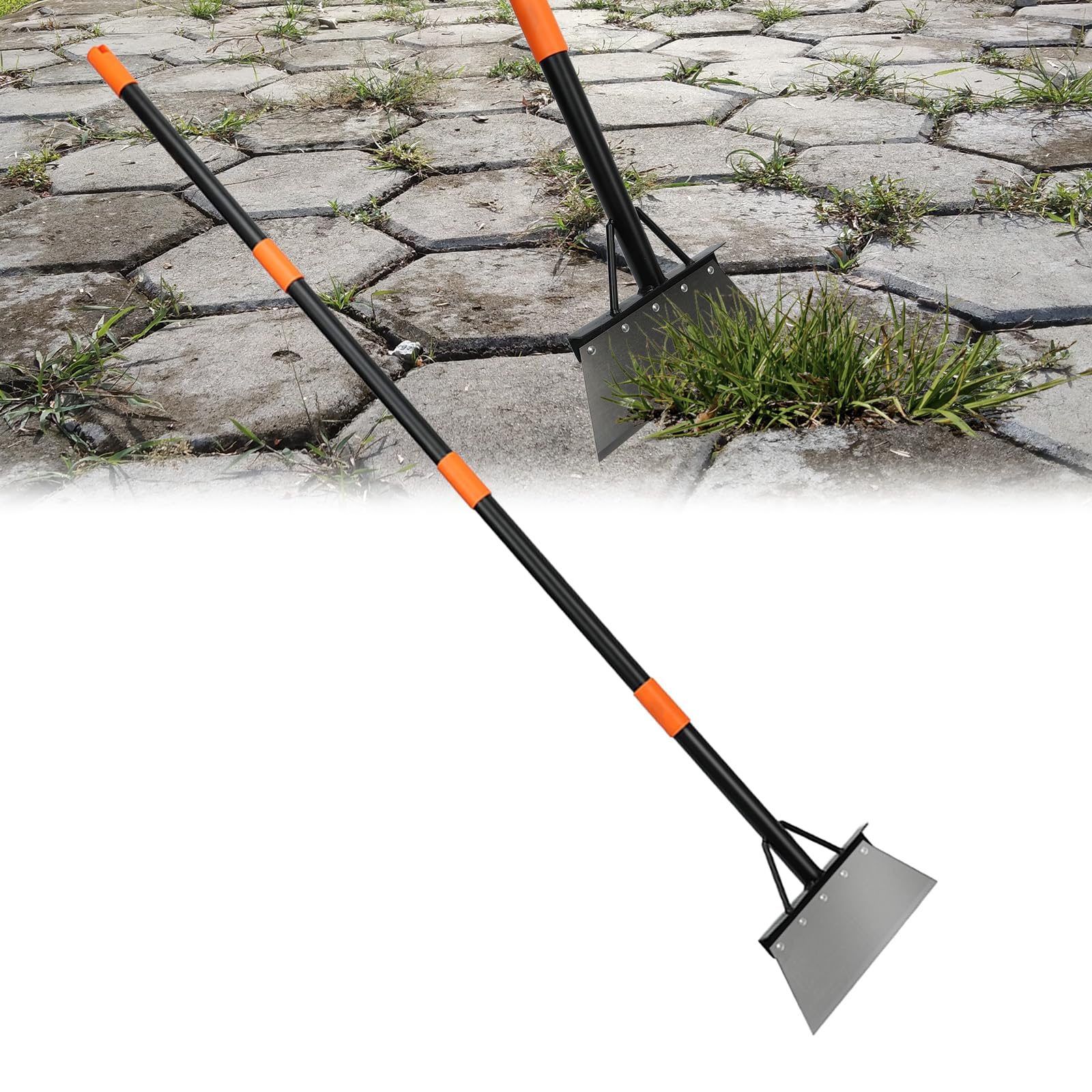 Garden Flat Shovel,Heavy Duty Weeding Tools Gardening,60" Long Handle Metal Floor Scraper,Multifunctional Cleaning Shovel for Lawn Edging, Scraping, Weed, Ice and Snow Removal