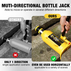 YELLOW JACKET 12 Ton Muti-Directional Welded Bottle Jack (24,000lb), Horizontal Bottle Jacks Use for Car, Pickup, Truck, RV, Auto Repair, Hydraulic Bottle Jack, Yellow