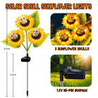 stadeco Halloween Decorations Outdoor, 3 Pack Solar Scary Skull Sunflowers Lights,Waterproof Solar Flowers Lights Garden Decor for Halloween Yard Patio Lawn Party Decor