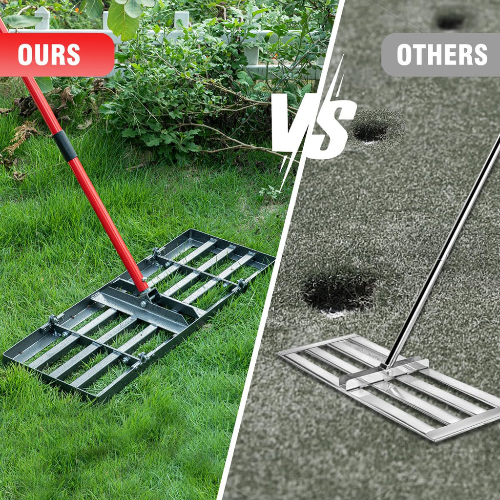 Zenhosit Lawn Leveling Rake - Lawn Leveler with 78" Adjustable Steel Handle, 30"x10" Ground Plate for Yard, Grass, Level Soil, Dirt Ground or Golf Field