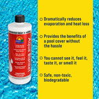 LO-CHLOR Aqua Blanket - The Liquid Solar Blanket for Pools and Energy Saving Liquid Pool Cover, Non-Toxic and Safe Pool Evaporation Prevention, Greatly Reduces Heat and Chemical Loss AB009-12 (32 Oz)