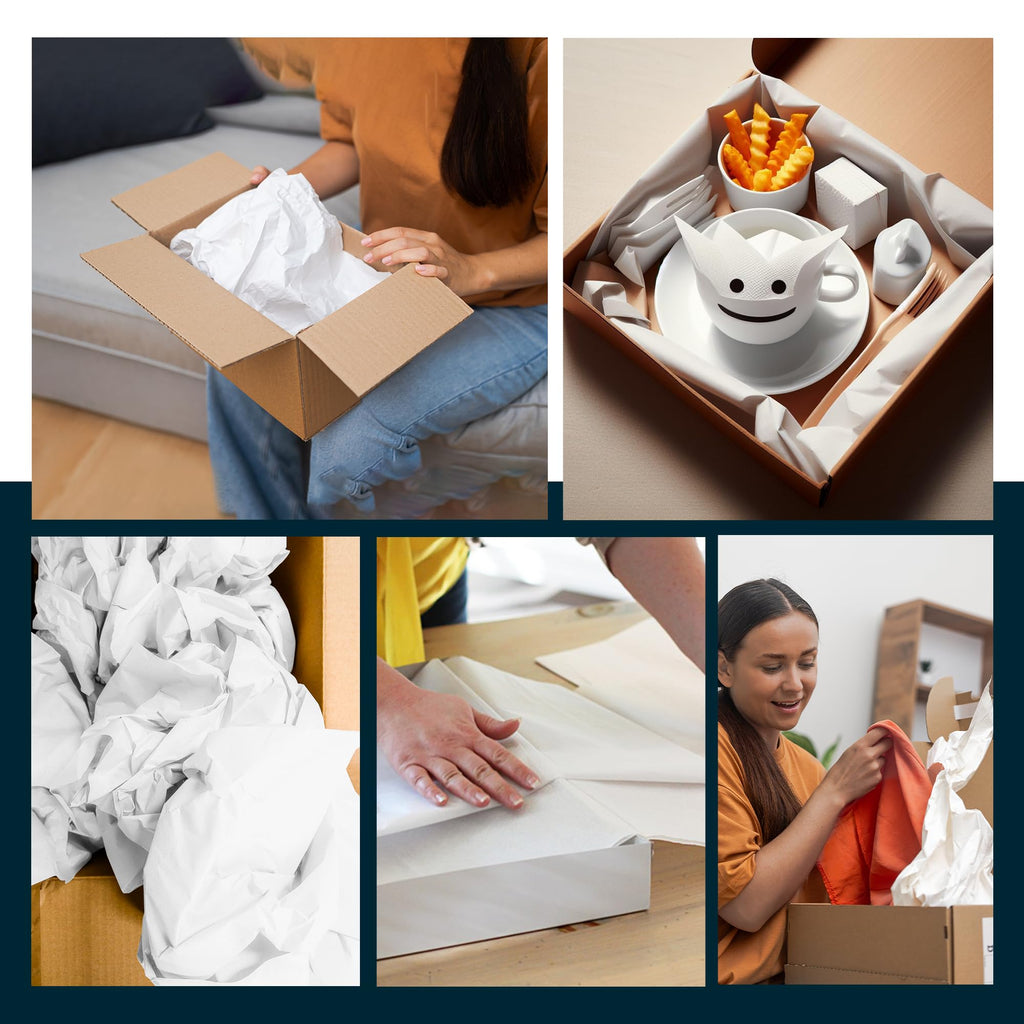Purple Papers White Bulk Packing Paper | 1600 sheets | 27" x 17" | 50 lbs | Sheets for Moving - Newsprint Paper - Must Have in Your Moving Supplies | Newsprint Papers | Packaging Paper