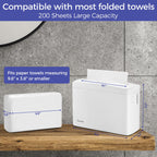 Stardrix Countertop Paper Towel Dispenser, White Hand Towel Holder for Multifold/C-Fold/Z-Fold Towels, Spring Loaded Single Sheet Dispensing, Non-Slip Base, Compact Design for Home or Commercial