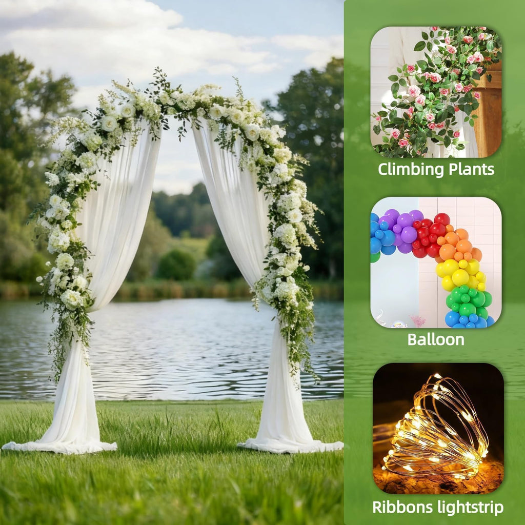 Kelived Metal Garden Arch Trellis for Climbing Plants Outdoor, Garden Arbors and Arches, Wedding Arch Frame Archway, Christmas Party Decoration