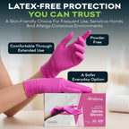 Fuchsia Hot Pink Nitrile Disposable Gloves - 50 Count - 3 Mil Nitrile Gloves Medium - Powder and Latex Free Rubber Gloves - Surgical Medical Exam Gloves - Food Safe Cooking Gloves