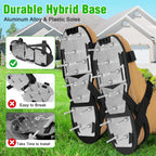 DenForste Lawn Aerator Shoes for Grass - Pre-Assembled Grass Aerator Shoes for Lawn - Soil Yard Aerator Tool for Aerating Patio Garden, Black