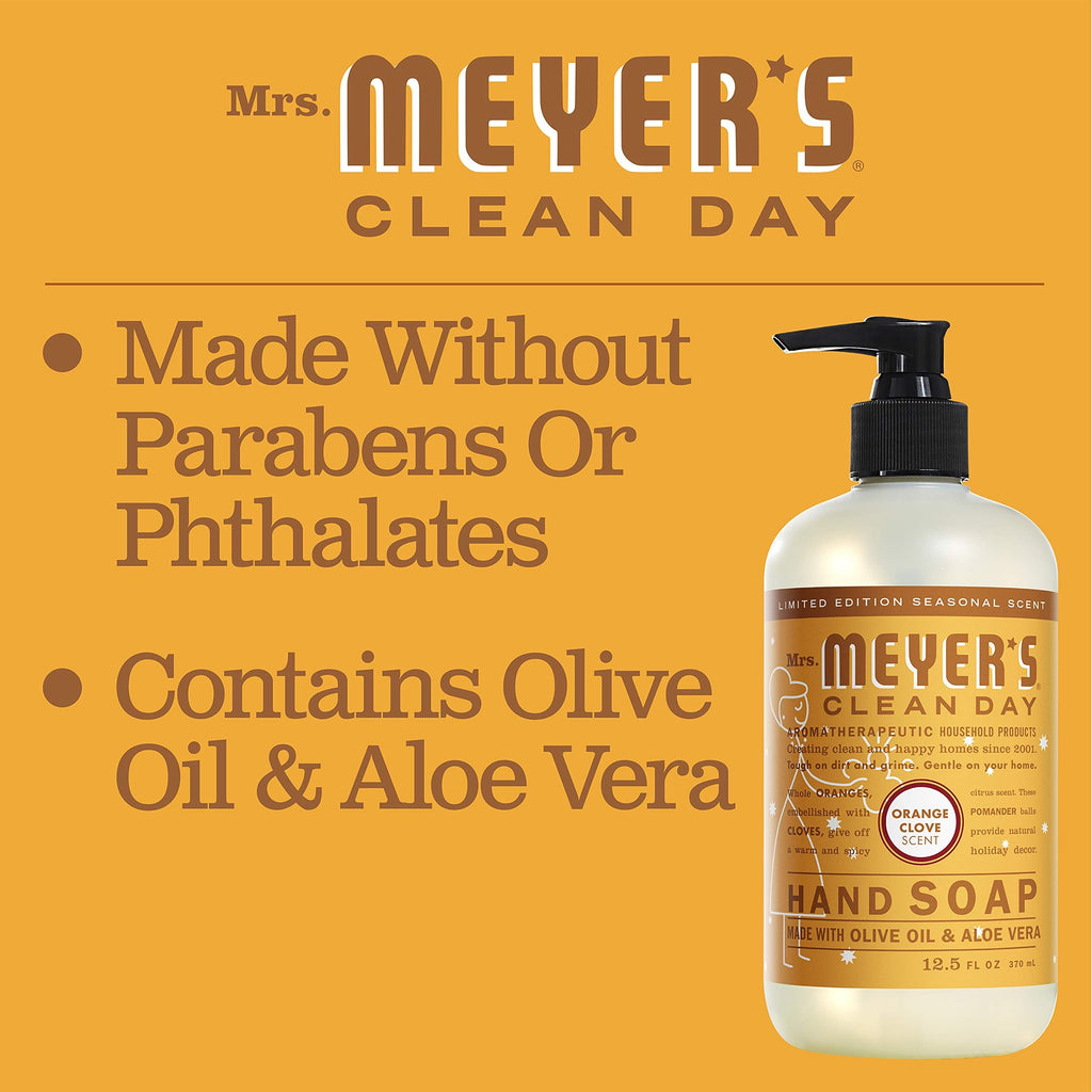 MRS. MEYER'S CLEAN DAY Liquid Hand Soap - Orange Clove, 12.50-Ounce (Pack of 3)