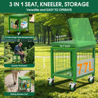 TITIUNCLE Rolling Garden Work Seat w/Wheels, 500 Lbs Garden Cart with Seat