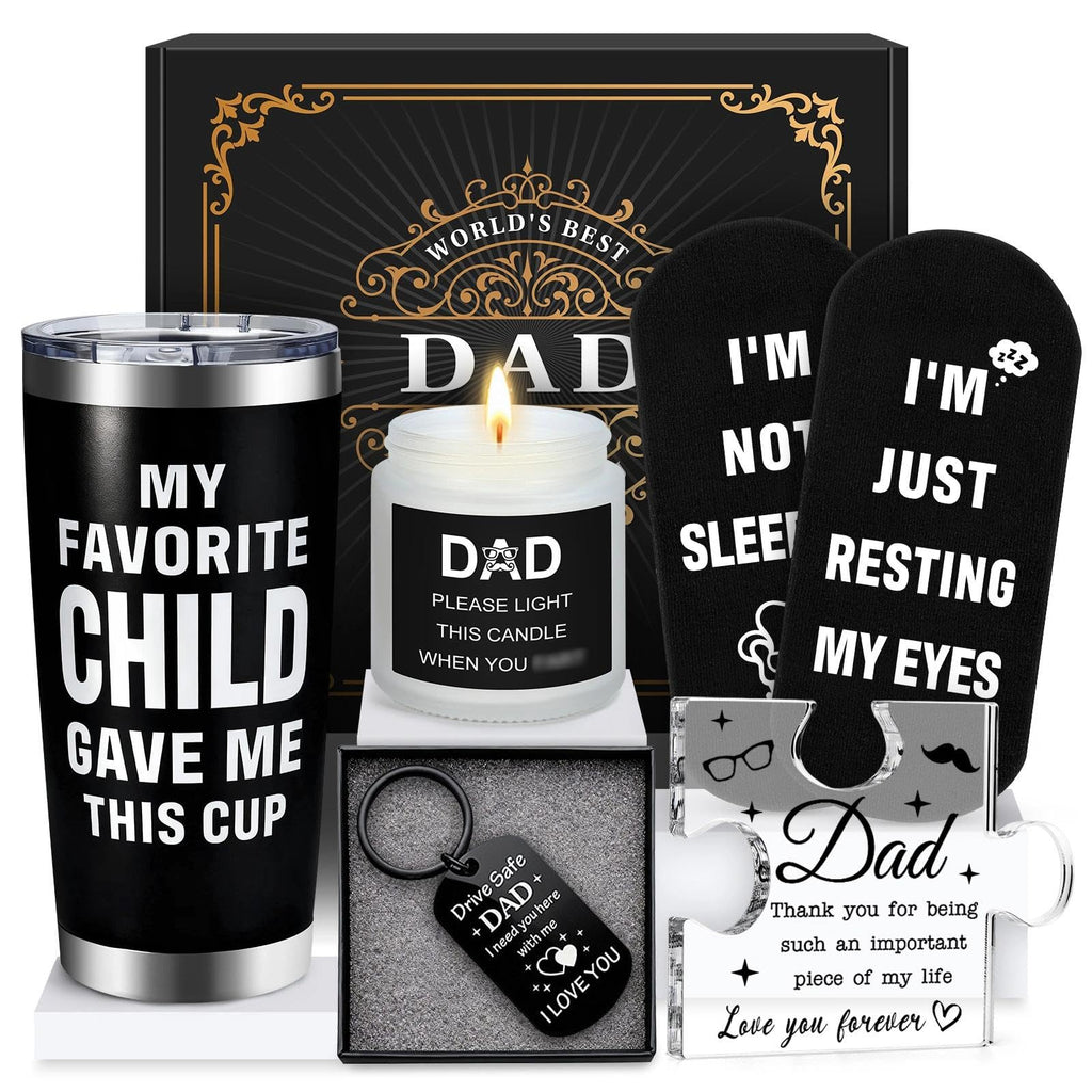 Gifts for Dads Birthday Funny Dad Gifts from Daughter Son Kids Cool Father Happy Birthday Gift Ideas for Dads Presents Basket for Best Dad Ever, Daddy Father Gift Stuff for Christmas, Fathers Day
