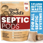 Uncle Todd's Septic Tank Treatment Pods - (12-Month Supply) - Powerful Enzyme & Live Bacteria Formula to Prevent Backups & Odor, Dissolvable Pods Safe for All Septic Systems