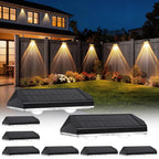AUDLES Solar Fence Lights Outdoor, 3 Modes Warm/Neutral/Cool White Fence Lights Solar Powered for Outside, IP65 Waterproof, 60 Lumens Solar Light for Step, Pathway, Garden, Deck, Stairs - 8 Pack