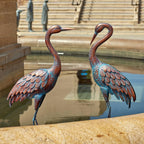 Kircust Outdoor Garden Patina Crane Statues Metal Heron Decoy Decor 48 Inch