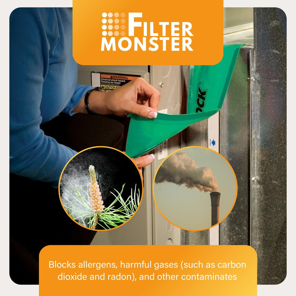 AllergyZone FilterLock Furnace Filter Slot Seal – Magnetic Seal Cover for Any 1” Furnace Filter, Up To 25” Long, Reduce HVAC Air Leaks, Green