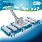 U.S. Pool Supply 14" Manual Pool Vacuum Head for Inground Pools, Flexible, Weighted - 6 Weights, Swivel Hose Connection 1.25" or 1.5", Aluminum Pole Handle - Accessory Attachment, Clean Remove Debris
