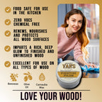 Daddy Van's All Natural Beeswax Furniture Polish – Unscented, Food-Safe Wood Wax for Furniture, Cabinets, Antiques & Butcher Blocks – Non-Toxic, Conditioning & Protective Finish for Wood Surfaces