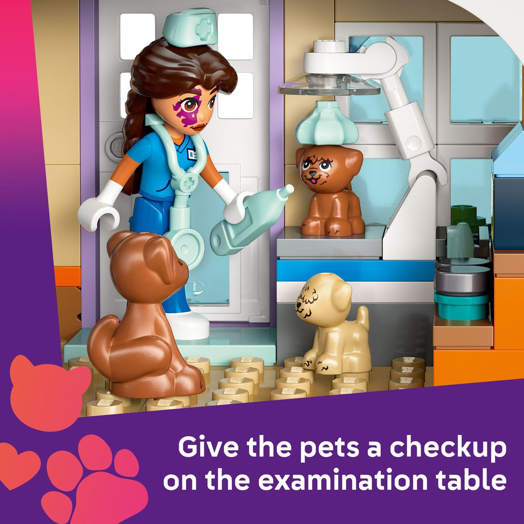 LEGO Friends Horse and Pet Vet Clinic -Veterinarian Playset for Kids, Girls and Boys, Ages 7+ - Toy Building Set for Pretend Play with 3 Minidolls, Horse Toy, Dog, and Cat - Gift Idea - 42651