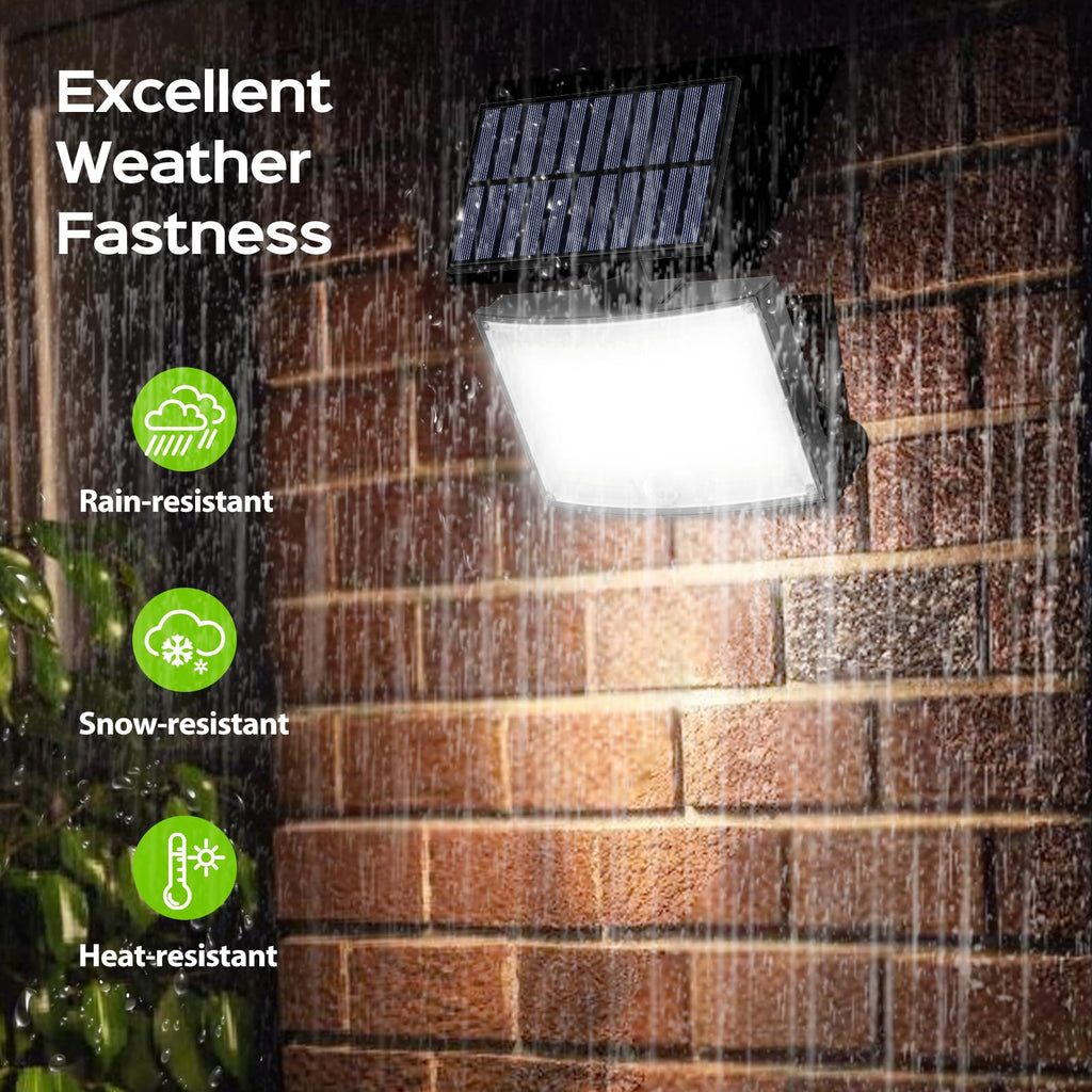 Adiding Solar Outdoor Lights, 2800LM LED Flood Lights with 16.4 Ft Cable, Remote Control Solar Motion Sensor Lights with 3 Modes, Solar Powered Security Lights for Outside Patio, Yard, Garage, 1 Pack