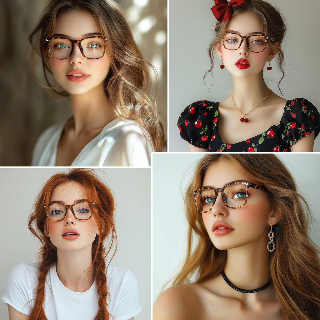 WINTOO Blue Light Glasses for Woman Men | 99% Blue Light Blocking Glasses for Computer Gaming TV Phone Screen Square Frame | Anti Eyestrain & UV Glare Protection - 3 Pair