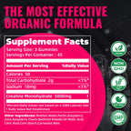 Natures Aid NSF Certified Creatine Gummy 5g - Creatine Monohydrate Gummies – Pre-Workout Energy & Muscle Growth Support for Men & Women | Raspberry Electrolyte Gummies (135 Count)