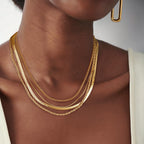 Tewiky Layered Necklaces for Women 14k Gold Plated Chain Necklace Set
