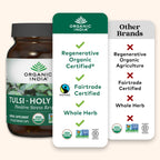 ORGANIC INDIA Tulsi Herbal Supplement - Holy Basil, Immune Support, Adaptogen, Supports Healthy Stress Response, Vegan, Gluten-Free, Kosher, USDA Certified Organic, Non-GMO - 180 Capsules