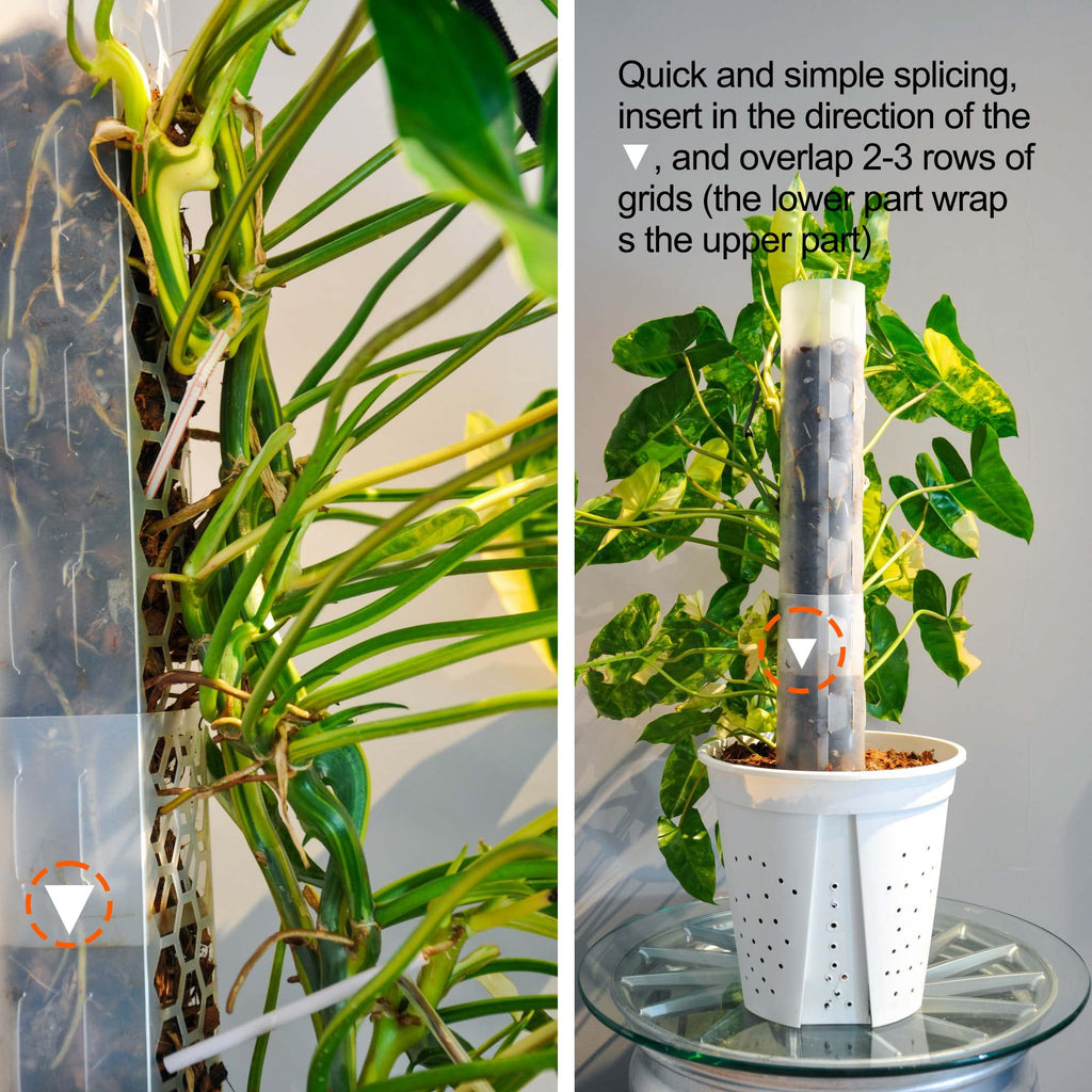 Haispring 4 Pack 17 Inch Plastic Moss Pole for Plants Monstera, Plant Poles for Climbing Plants, Plant Support for Indoor Plants, Plant Support Poles Work with Sphagnum Moss